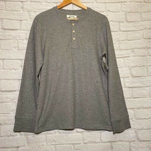 Goodthreads Men's Slub Thermal Henley Grey Medium